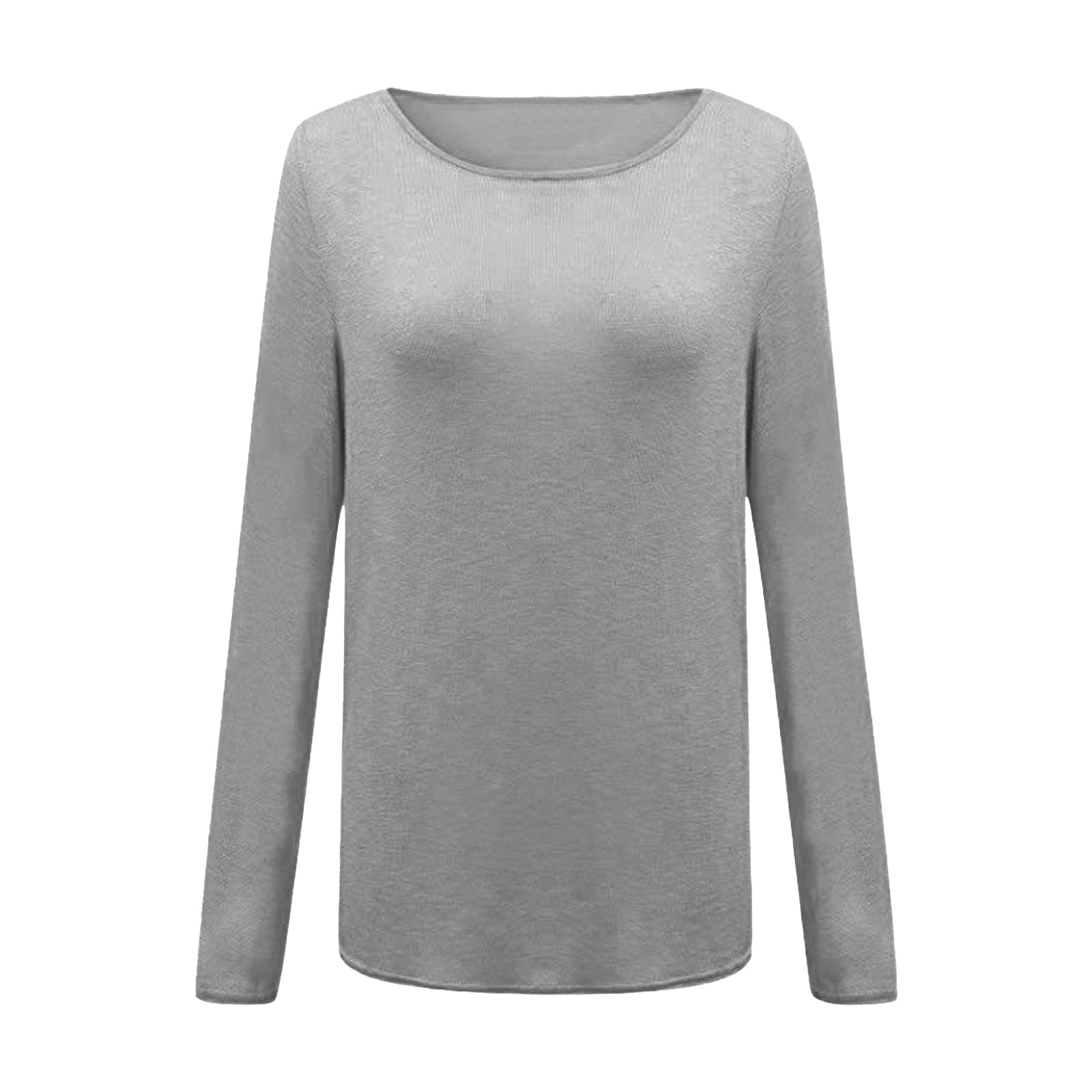 thumbnail image 5 of Top de manga larga de punto liso para mujer - Camiseta básica para combinar con otras prendas, ideal para la oficina o para llevar de forma informal, 5 of 5